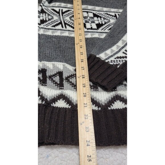 Lauren Ralph Lauren Active Womens Gray Nordic Full Zip Sweater Hidden Hoodie XL - Picture 7 of 10